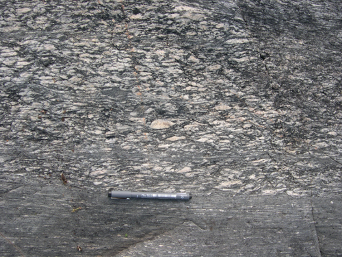 Mary Opx-bearing granite mylonite