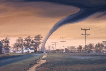 Artist's rendition of a tornado destroying a structure. Source: NOAA via unsplash