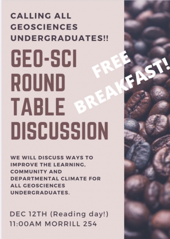 Undergraduate Geosciences Round Table Discussion Flyer