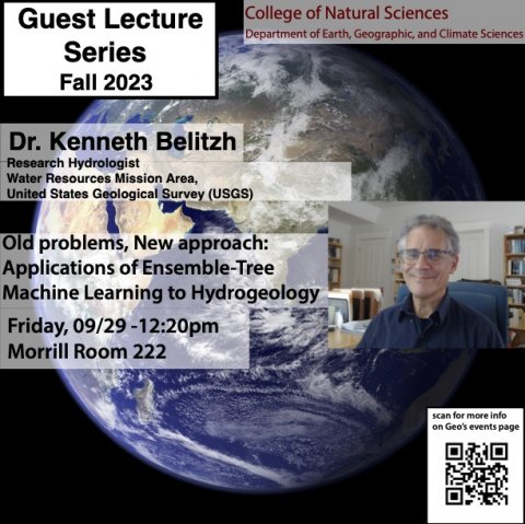 Flyer for the event with text giving information on this webpage. Background of the flyer is the famous "blue marble" image