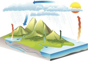 Simplified graphic of the global water cycle