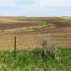 A brown parched field in corn country.