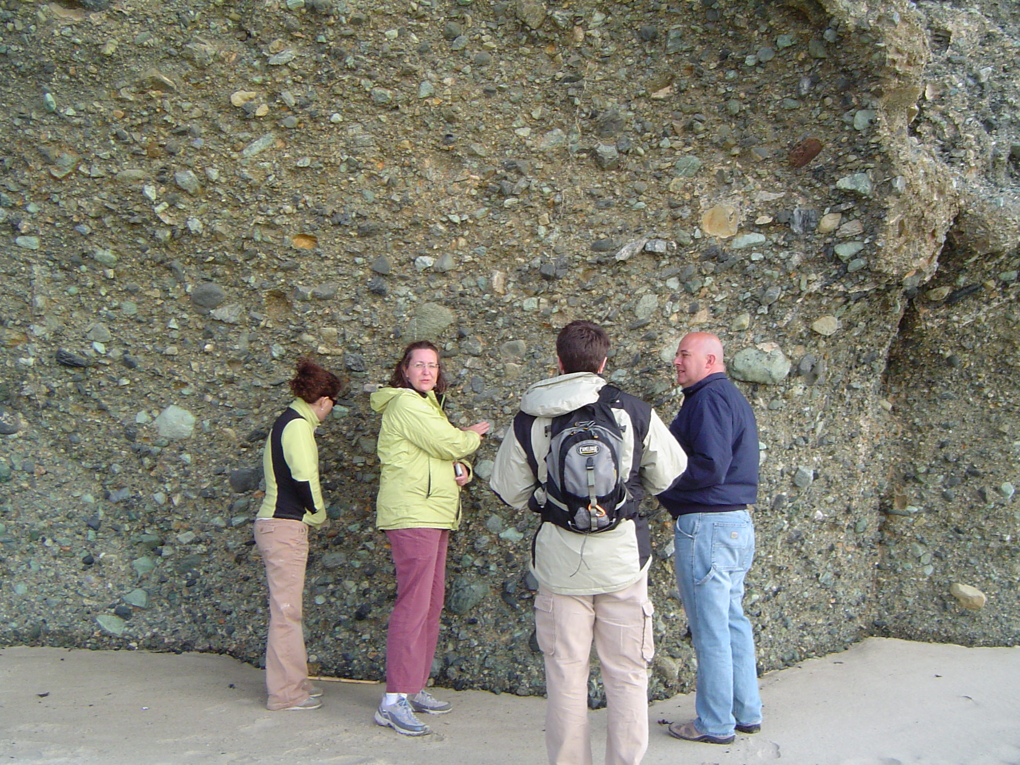 Laura, Michele, Scott and Chris discussing the outcrop