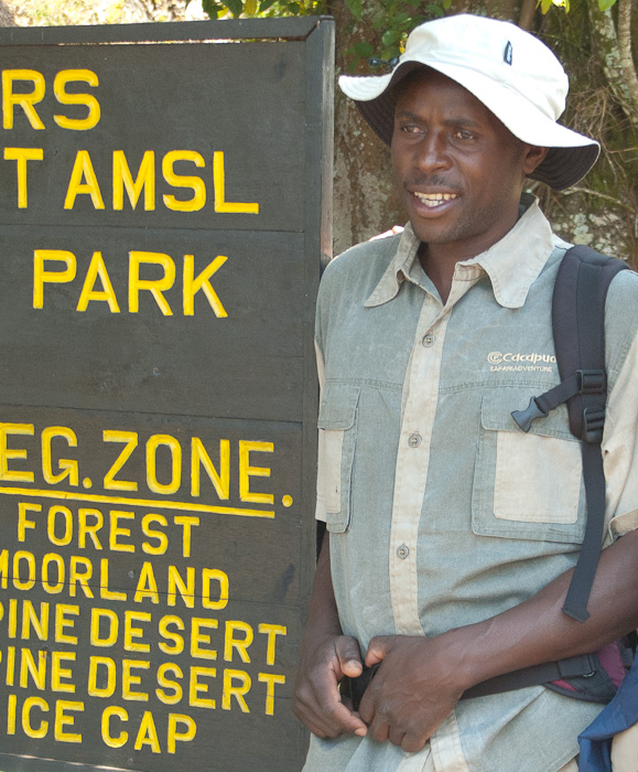 Emmanuel Mtui at Marangu gate, September 2008