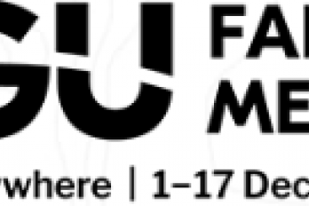 AGU Fall meeting logo with slogan "Online Everywhere" and dates of meeting: December 1-17 2020