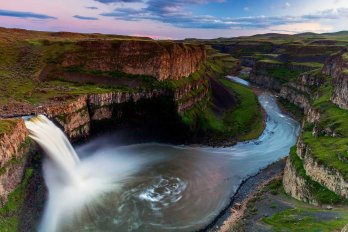 A view of a Palouse Falls in Palouse Falls State Park in Washington. Geologists believe massive floods carved out this canyon an