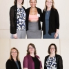 Portraits of Raquel Bryant and Dr. Michele Cooke, posing with Dean Dr. Tricia Serio and Department Head Dr. Julie Brigham-Grette