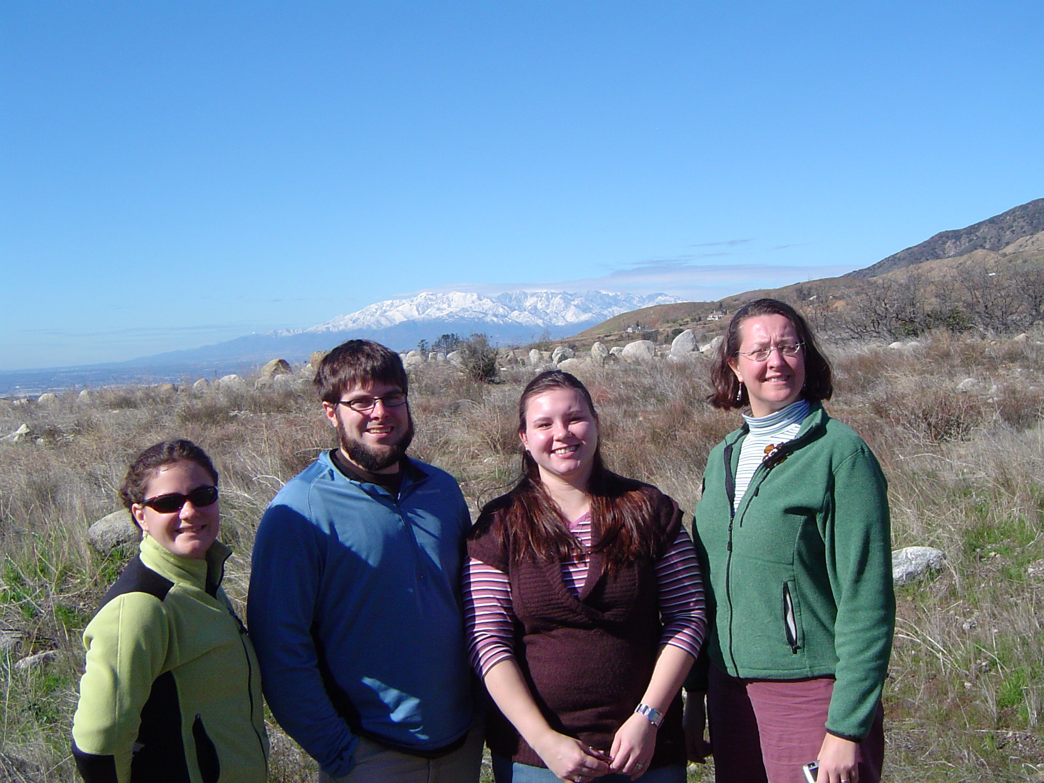 Laura, Scott, Erin and Michele in front of the San Bernardino Moutains
